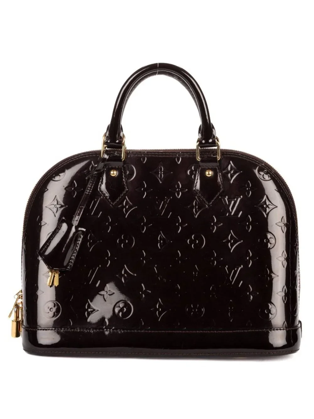Louis Vuitton Alma Burgundy Amarante Monogram Vernis Handbag
